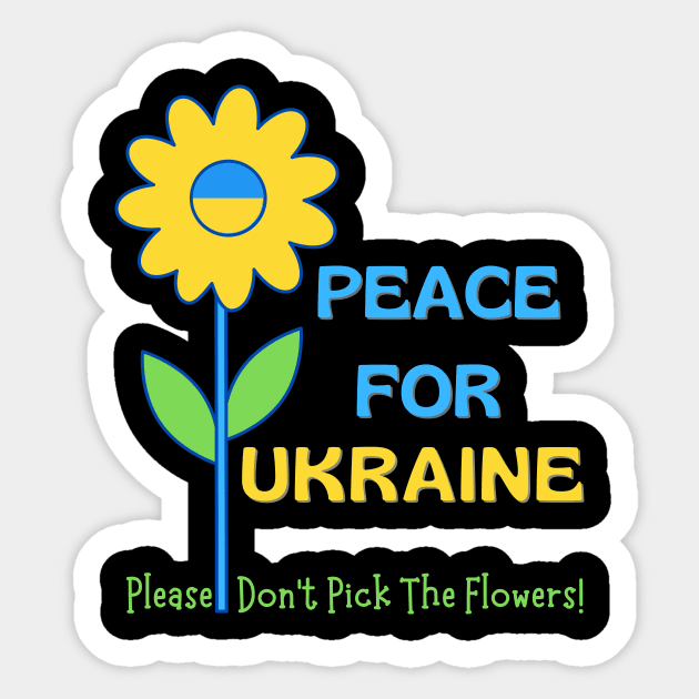 Peace For Ukraine, a nostalgic sunflower hippie message Sticker by WearablePSA